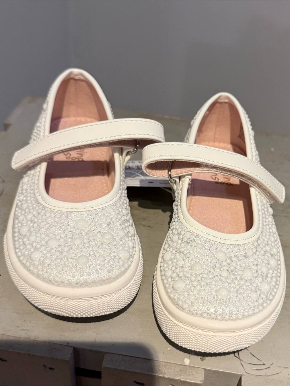 jumping beans White Sparkle Mary Jane Shoes for Kids